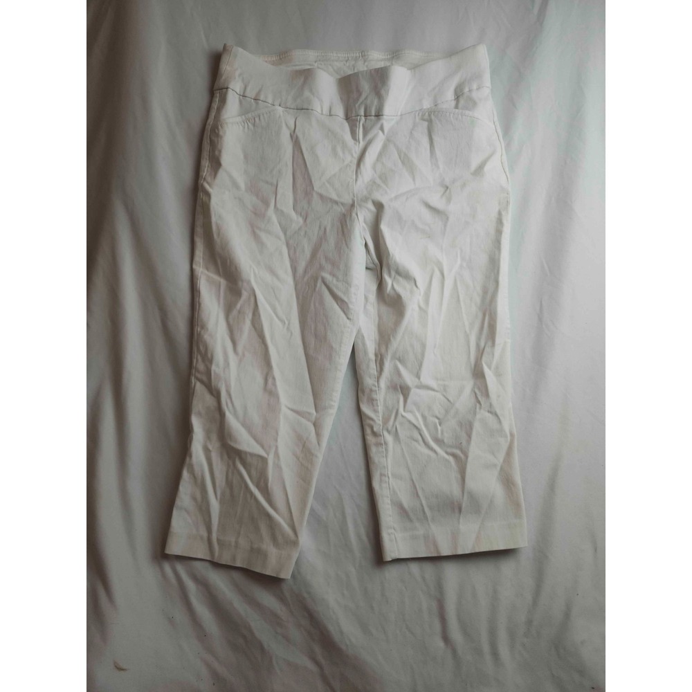 Christopher & Banks Signature Slimming Capri Pants Womens Size 12 White Pull On